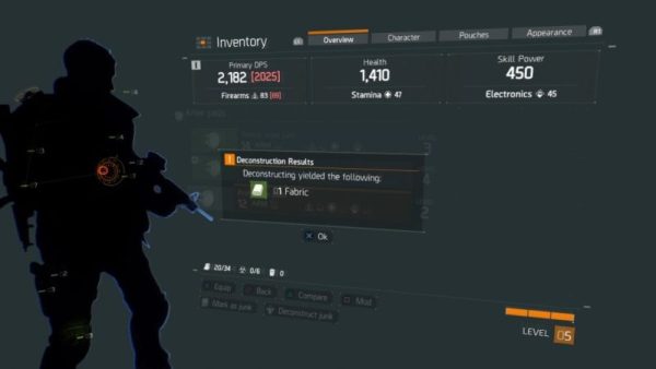 The Division, deconstruct, junk, craft, materials, how to