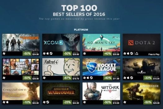 Steam Best Sellers 2016