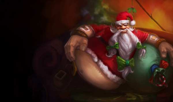 Santa Gragas lol winter christmas skin