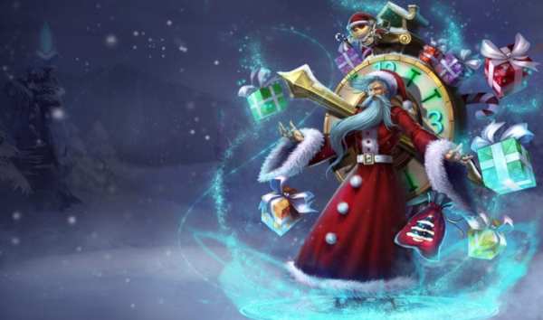 Old Saint Zilean league of legends slowdown showdown winter skin splash