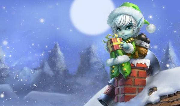 Earnest Elf Tristana league of legends slowdown showdown winter skin splash