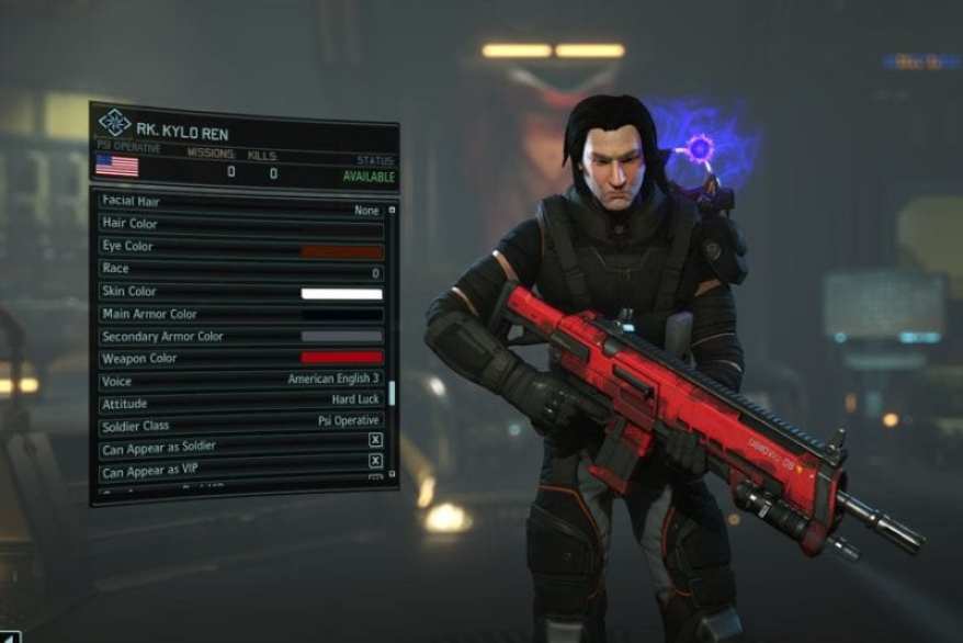 XCOM 2, character creation, Star Wars, The Force Awakens, Kylo Ren