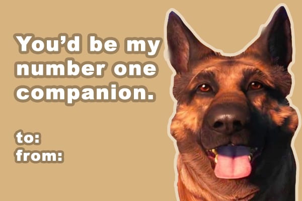 Fallout, Valentine's Day, Bethesda, Cards, Gifts, Wasteland, Dogmeat, Companion, Love