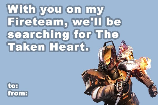 Destiny, Valentine's Day, Cards, Gifts, Cryptarch, Engrams, Bungie, Activision, The Taken King