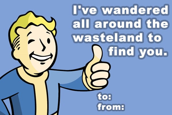 Fallout, Valentine's Day, Bethesda, Cards, Gifts, Wasteland, Dogmeat, Companion, Love