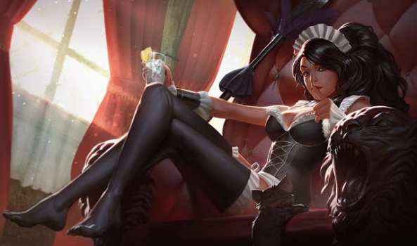 French Maid Nidalee skin splash art new