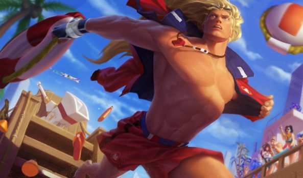 League of Legends Pool Party Taric splash art skin