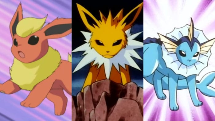 pokemon go, eevee, eeveelutions, evolutions vaporeon, jolteon, flareon