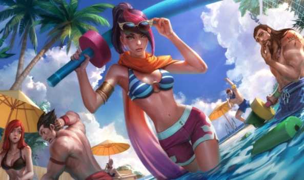 League of Legends Pool Party Fiora Splash Art