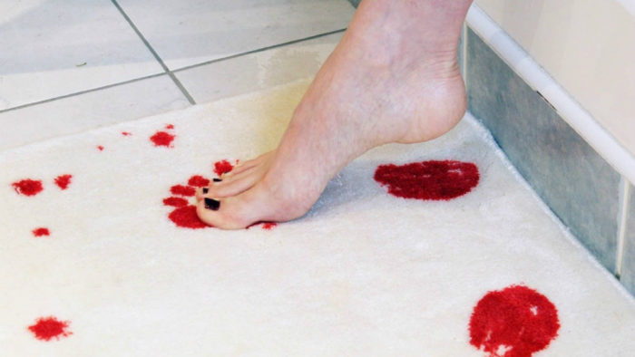 Bloody Print Bathroom Rug