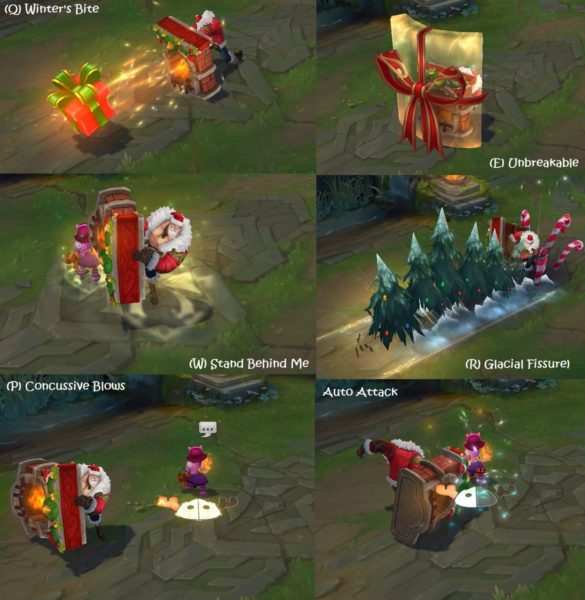 Santa Braum league of legends snowdown holiday christmas skins 2016