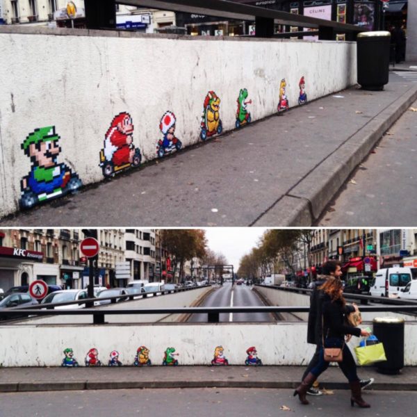 mario kart, street art, gaming