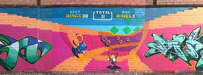 gaming, street art, sonic