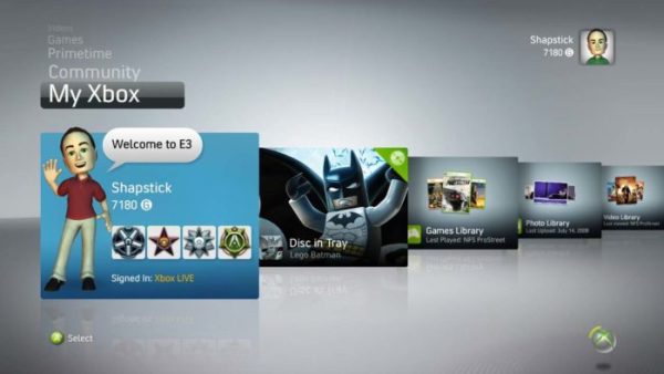 Xbox 360 UI