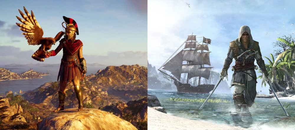 odyssey, black flag, map, open world, size, measured