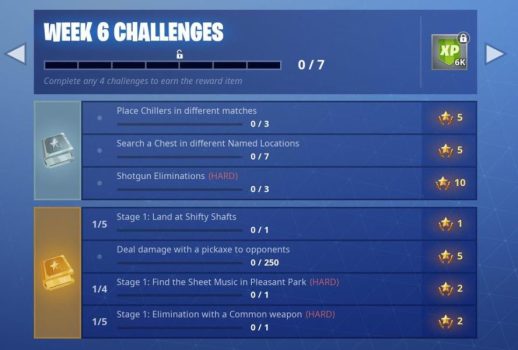 fortnite week 6 challenges, season 6