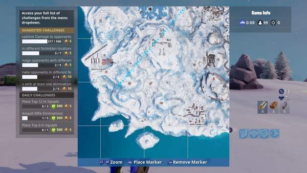 Fortnite, where to search between three ski lodges