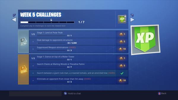 Fortnite Season 7 Week 5 Challenges