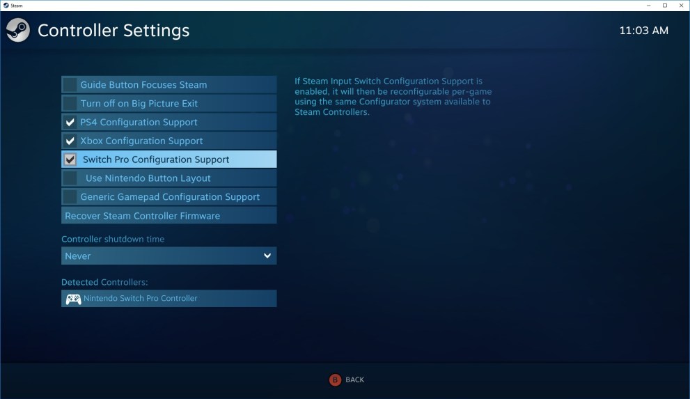 Nintendo Switch Pro Controller Steam Setup