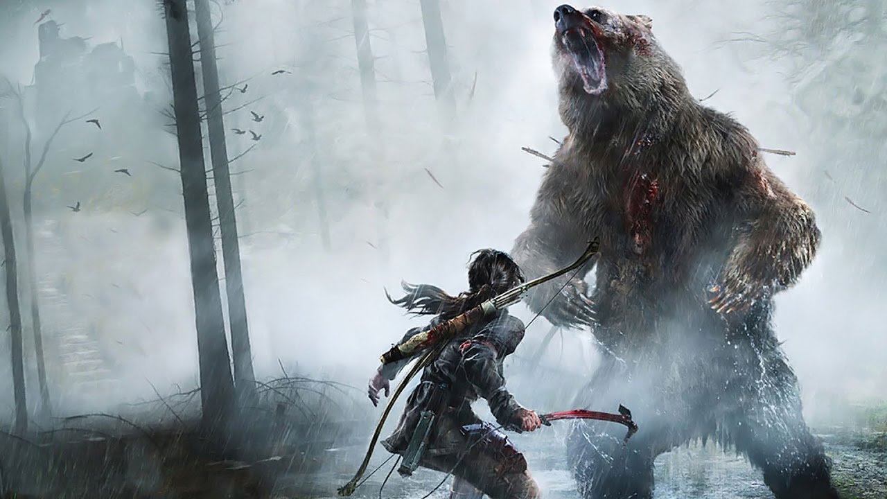 how to defeat the bear in rise of the tomb raider, bear boss battle, tomb raider,