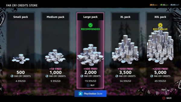 Far Cry New Dawn microtransactions, Far Cry Credits