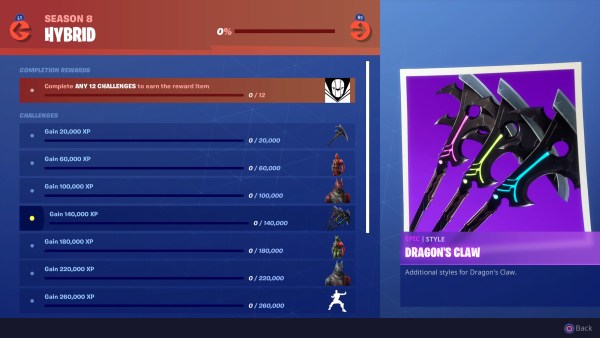 fortnite season 8, what level, 140,000 xp