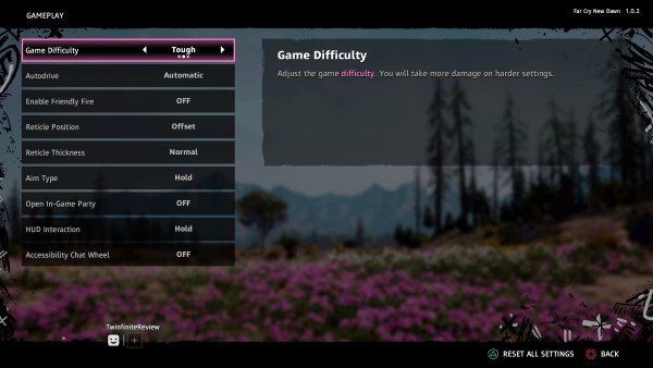 how to change difficulty in Far Cry New Dawn