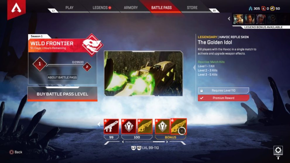 Apex Legends, season 1 battle pass