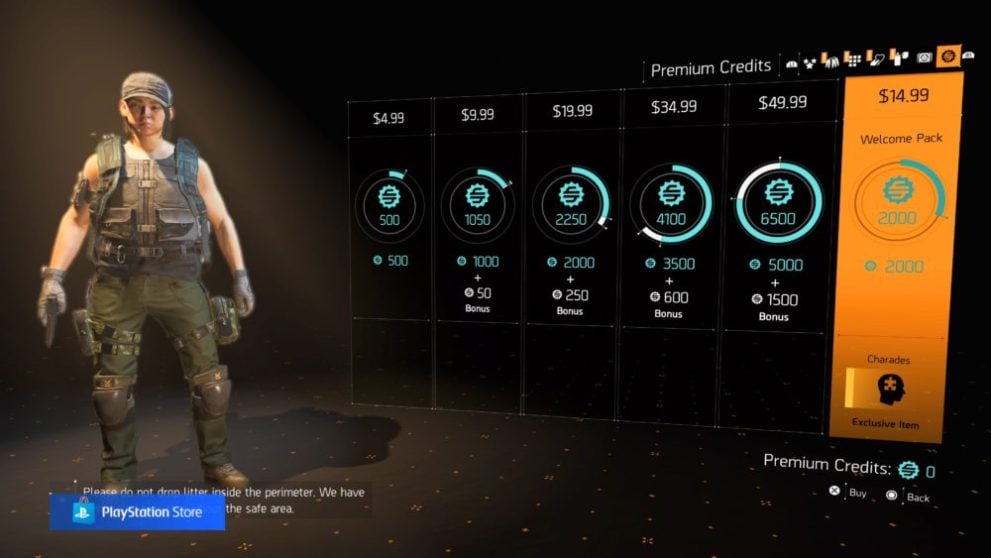 division 2, premium credits, microtransactions