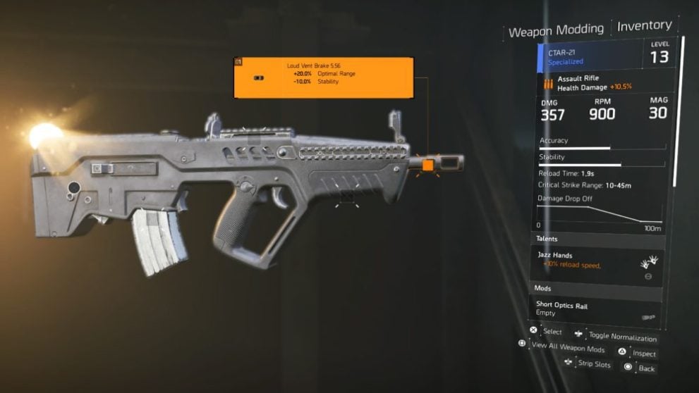 division 2, weapon mods