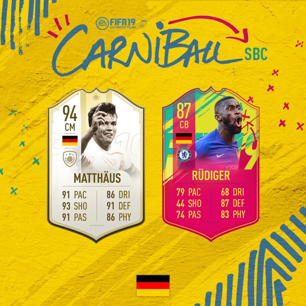 fifa 19, carnibal rudiger sbc