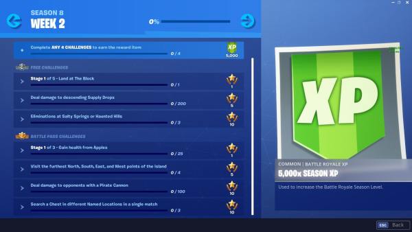 fortnite season 8 week 2 challenges