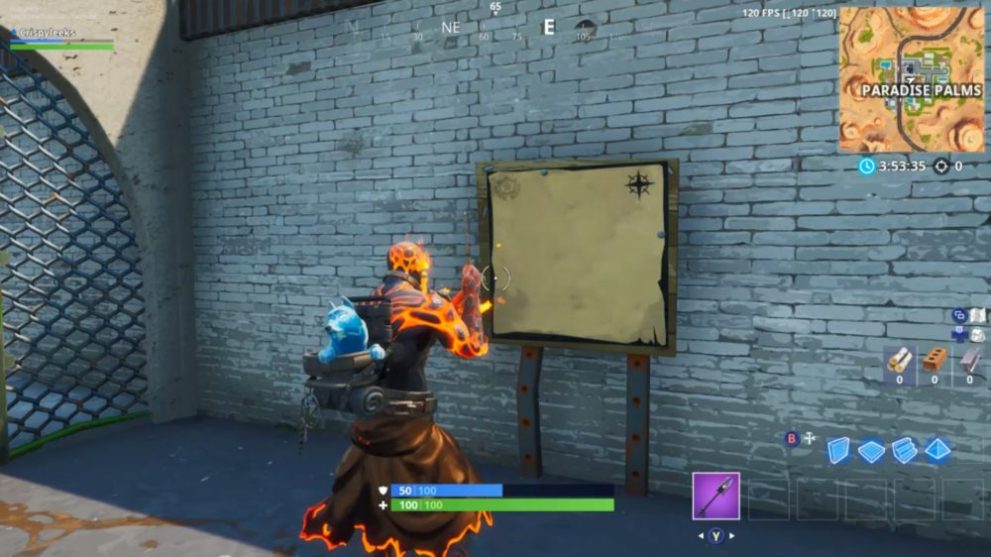 Fortnite Paradise Palms Treasure Map Signpost