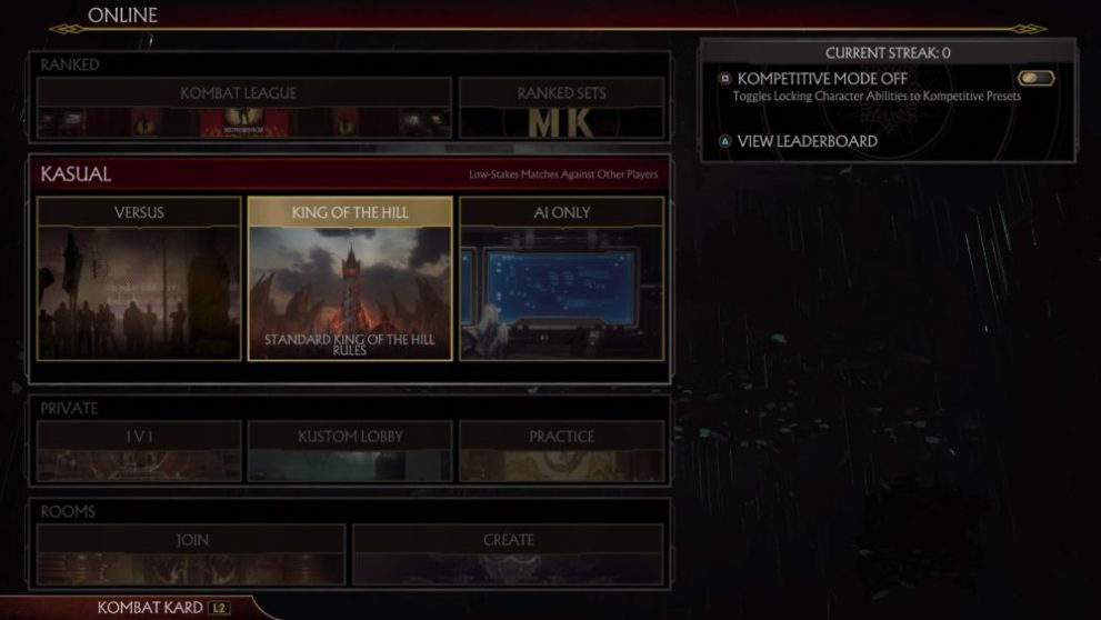 mk 11, online, ranked