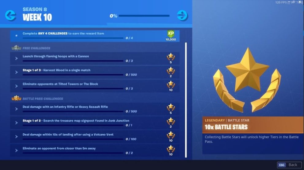 Fortnite Season 8 Week 10 Challenges