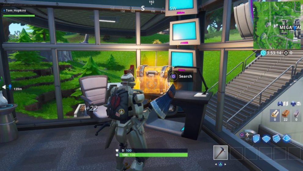 Fortnite, mega mall, chest spawn locations