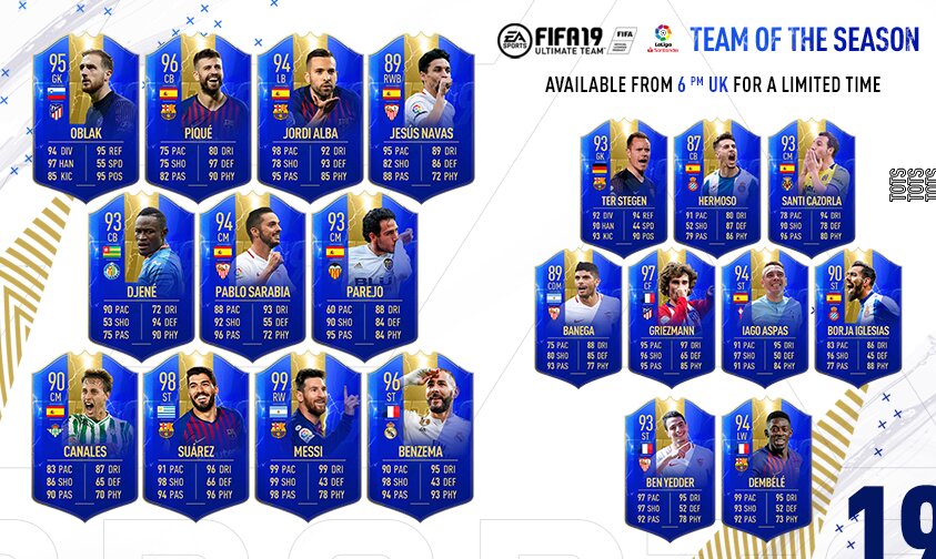 fifa 19, la liga, tots, weekly objectives