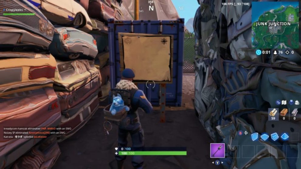 fortnite junk junction treasure map