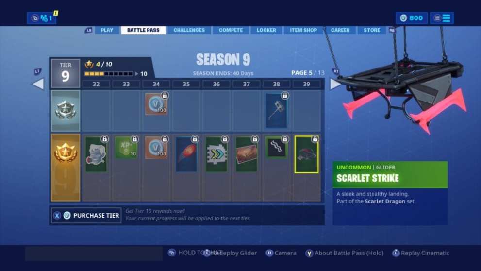 fortnite scarlet strike glider