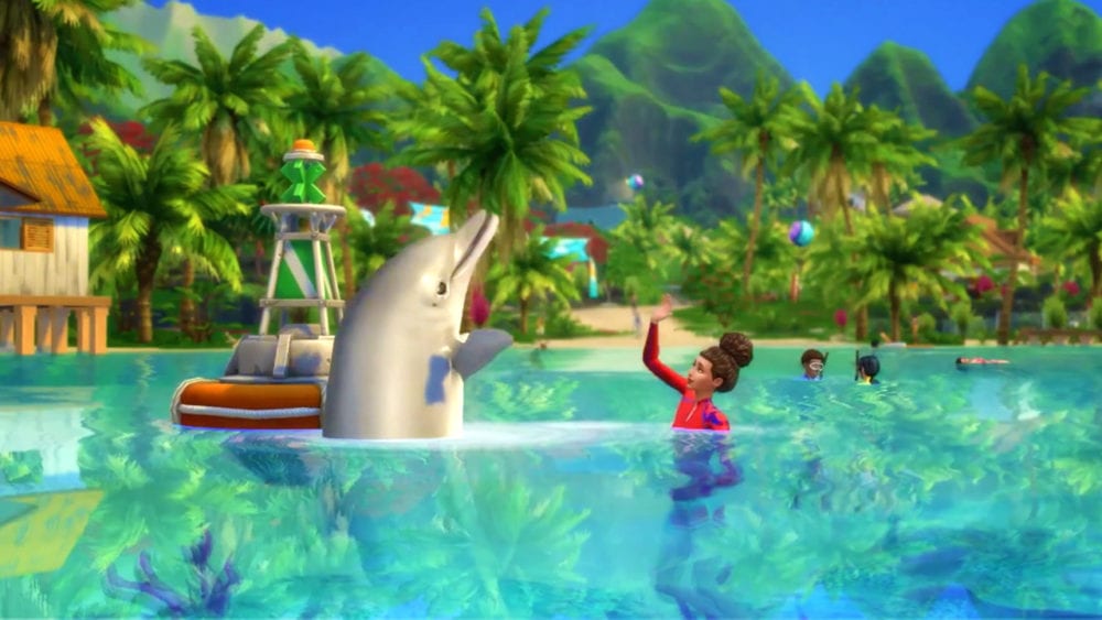 sims 4 island living, how to swim in ocean