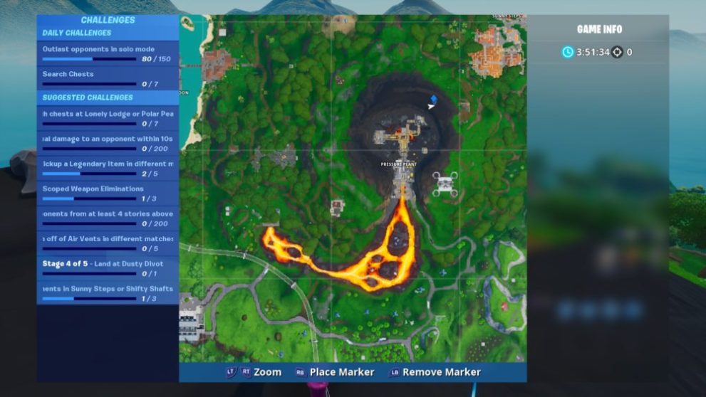 smash the rock at highest point of volcano rim in fortnite