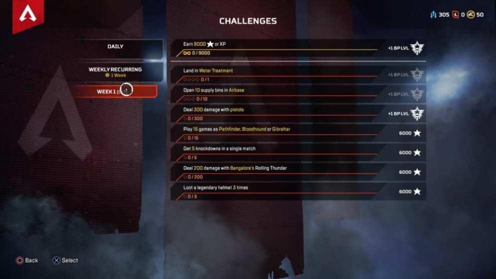 Apex Legends, season 2, week 1 challenges