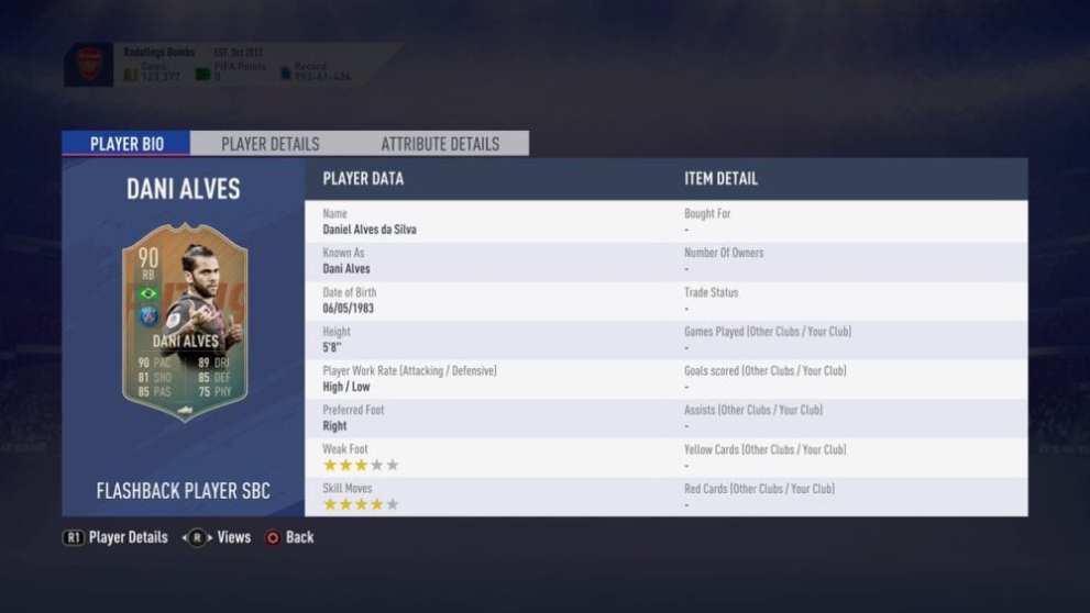 fifa 19, flashback dani alves sbc