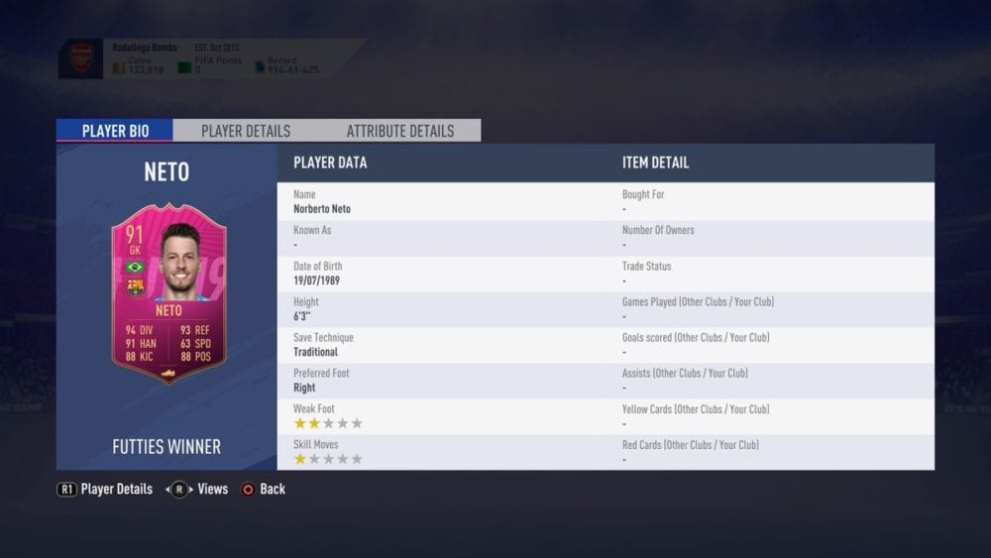 futties neto sbc, fifa 19