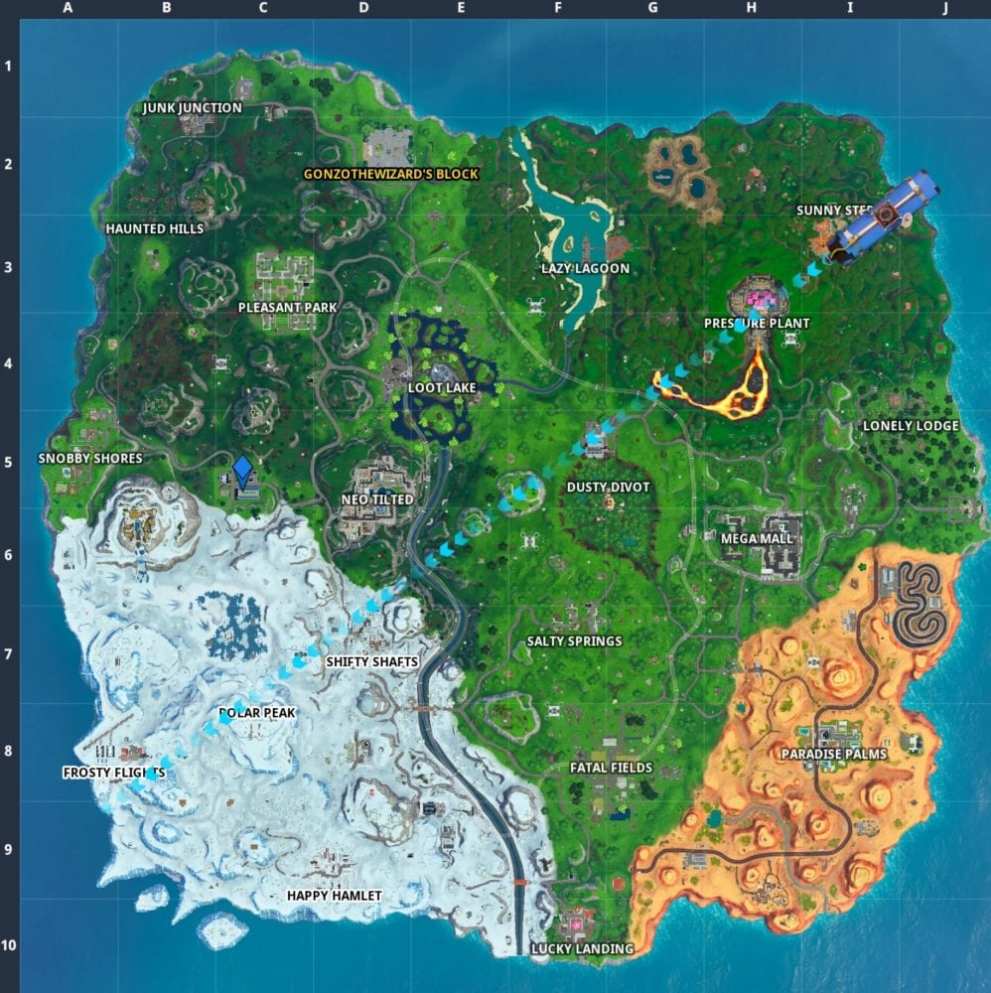 Fortnite indoor soccer pitch location 