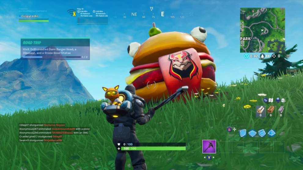 fortntie drift painted durr burger head