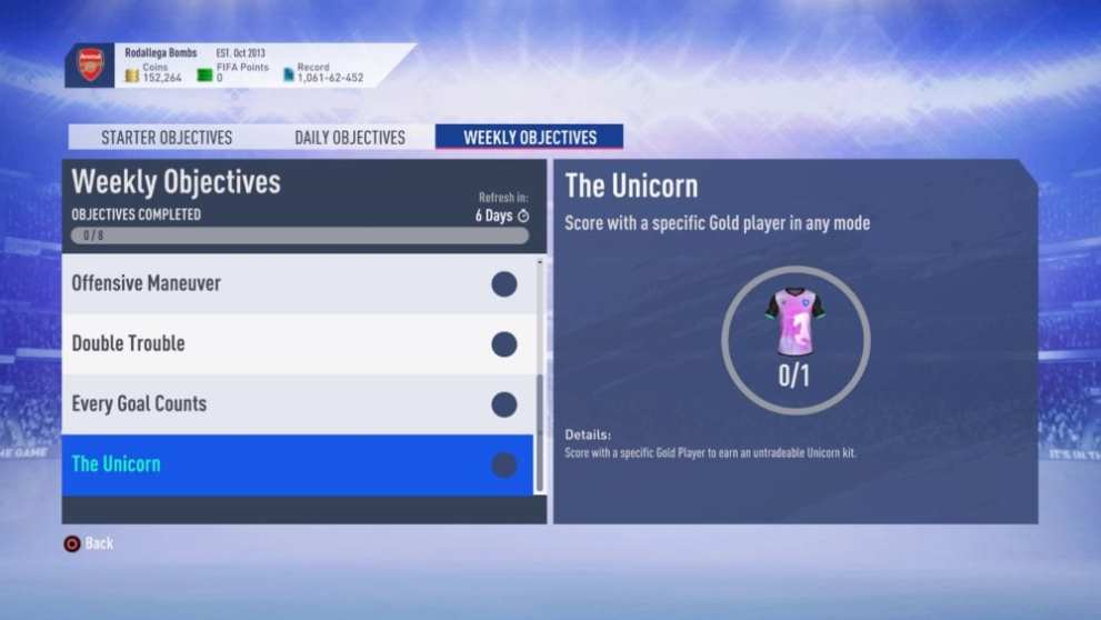 FIFA 19, unicorn kit, weekly objective