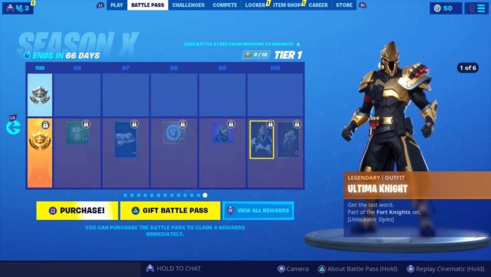 Fortnite, tier 100 skin