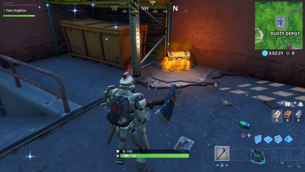 Fortnite, dusty depot, chest spawn locations