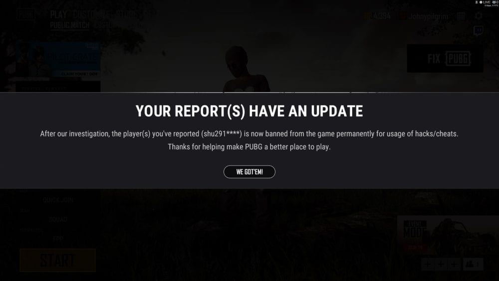 PUBG, report